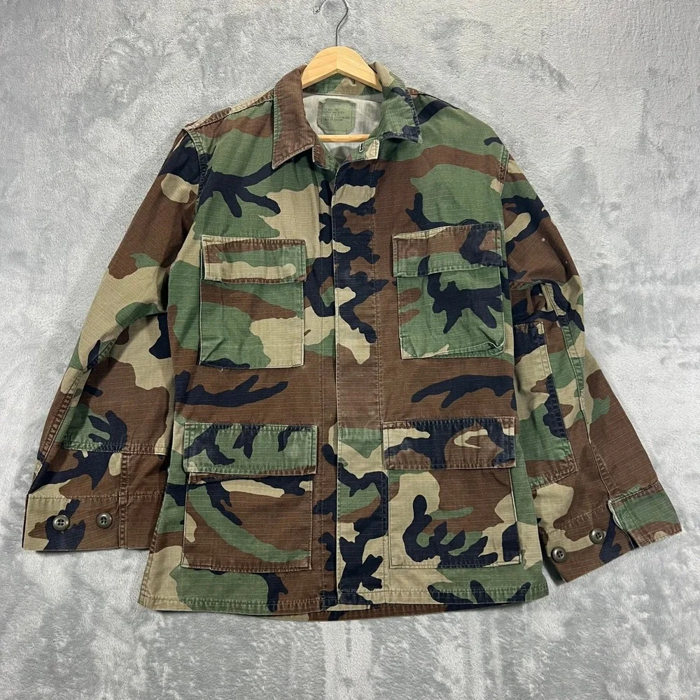 Army American Apparel Camo Combat Coat XS Short Green Ripstop Jacket Military